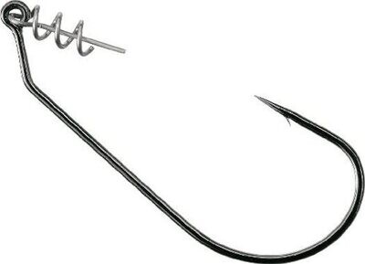 Owner  TwistLock with Centering-Pin Spring, Size 2/0, Needle Point, Forged Shank, 3X Strong, Black Chrome, 5 per Pack