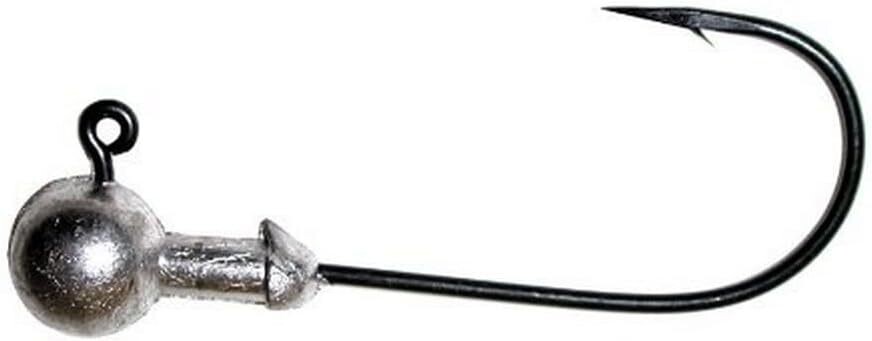 Owner Ultrahead Round Jighead, 1/8 oz, 2/0 Hook, Black	