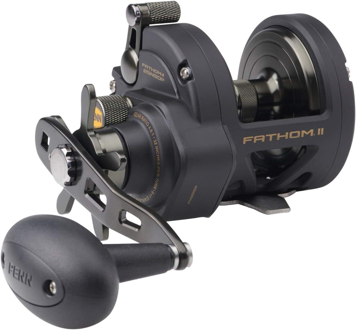 Penn FTHII25NSD Fathom II Star Drag Reel, 7 Brg, 6.1:1, Rnd,345/20#, 315/25# Mono; 710/30#, 495/50# Braid