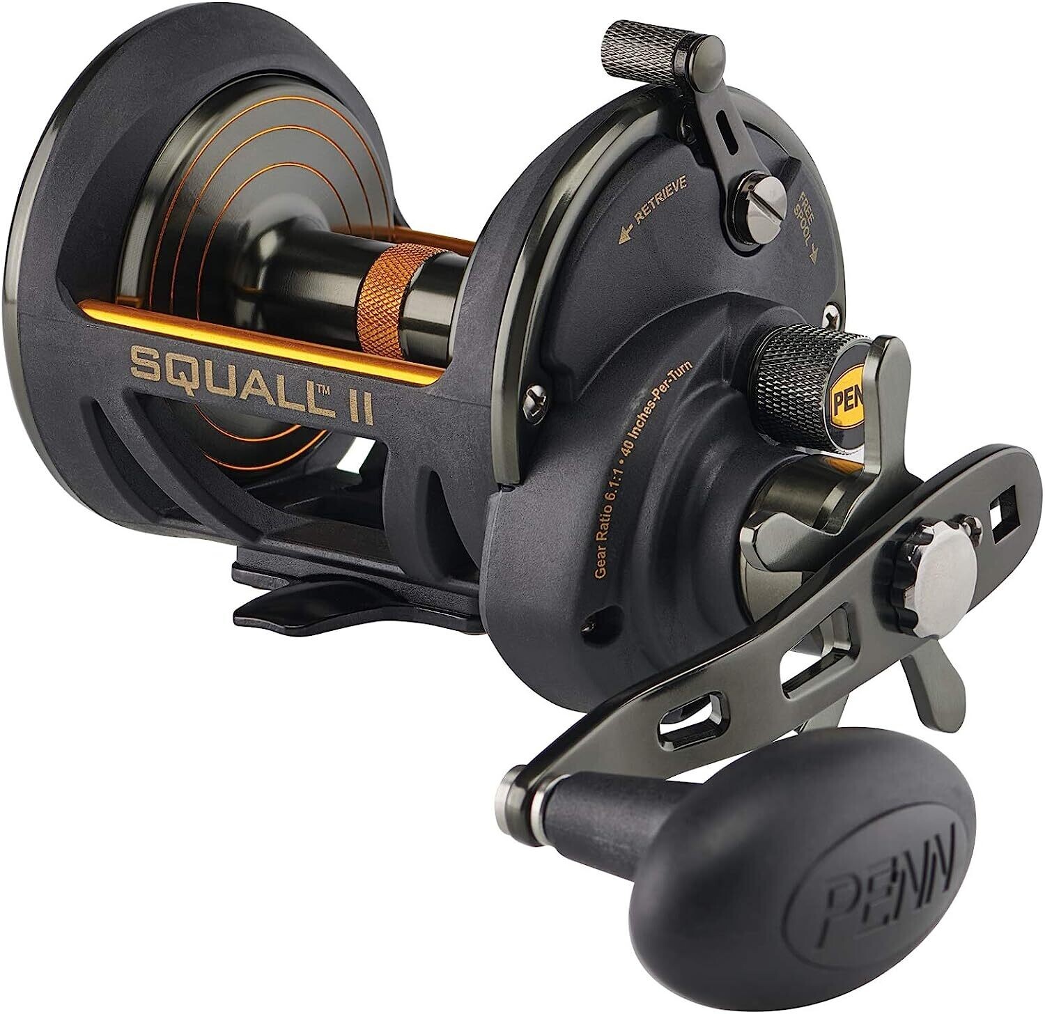 Penn SQLII25NSD Squall 25Nsz Star Drag, 6.1:1 Ratio, 25lb Drag 