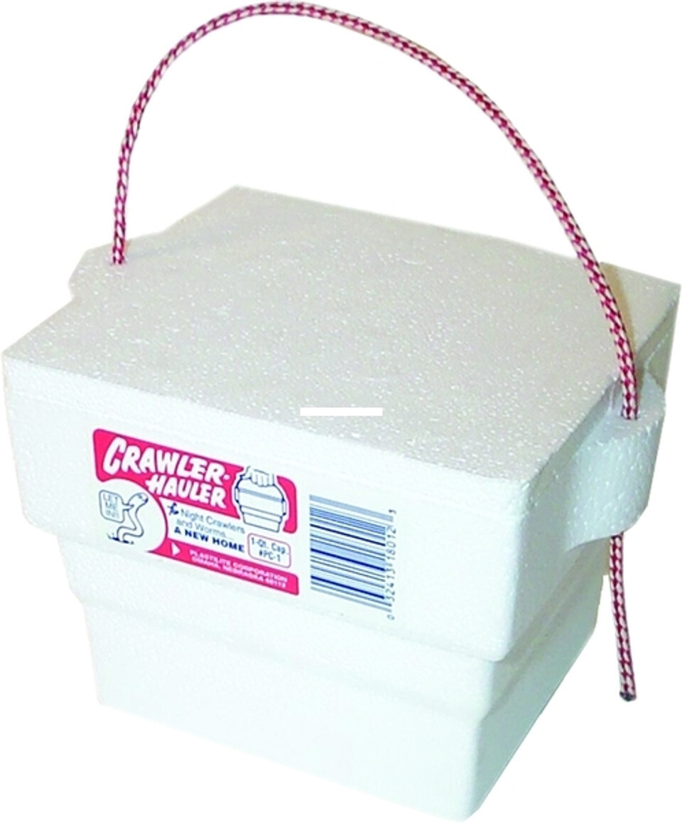Plastilite PC1-24 Bait Container, 1 Quart Foam, w/ Rope Handle