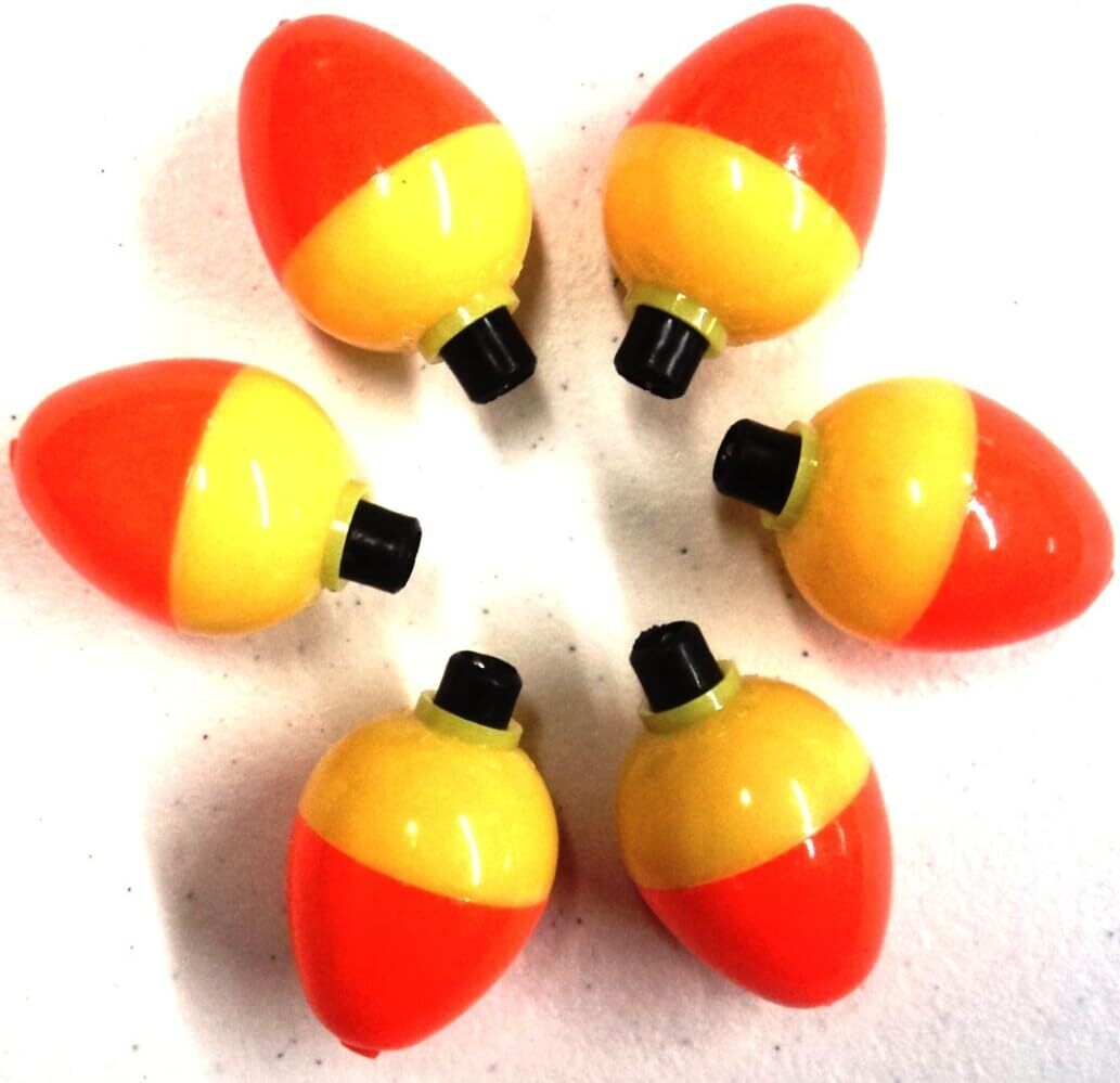Plastilite 50PB2PF Plasti-Bob 3/4&quot; Pear Shape,Yel/Org, 50 per Bag
