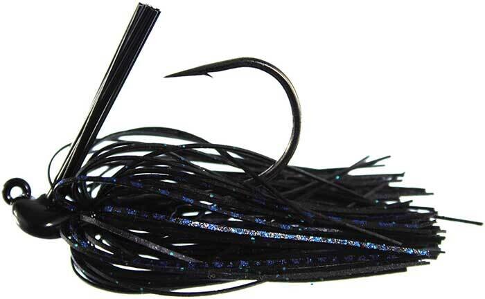 Queen Tungsten Flipping Jig 1/2 oz - Black Magic (Black with blue &amp; green flake)