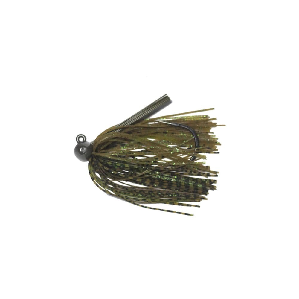 Queen Tungsten Hammerhead Jig 1/2oz - Green Pumpkin Green (Grnpkn with green flake)