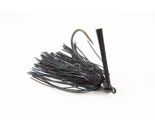 Queen Tungsten Swim Jig 3/8oz - Black Magic (Black with blue &amp; green flake)