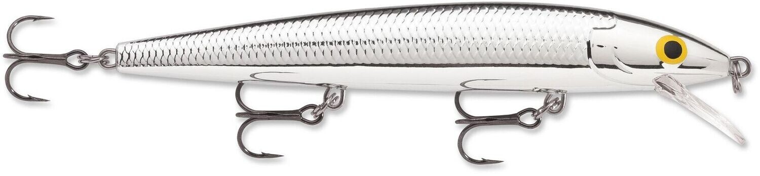 Rapala HJ12PCH Husky Jerk, 4 3/4&quot; 7/16 oz, Pure Chrome, Suspending