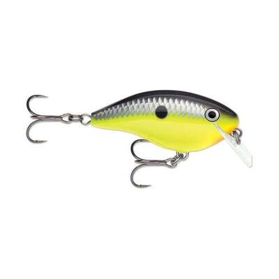 Rapala OGR05CBK OG Rocco 05, 3/8 oz, Running Depth 5&#39;, #4 Treble Hooks, Chartreuse Black