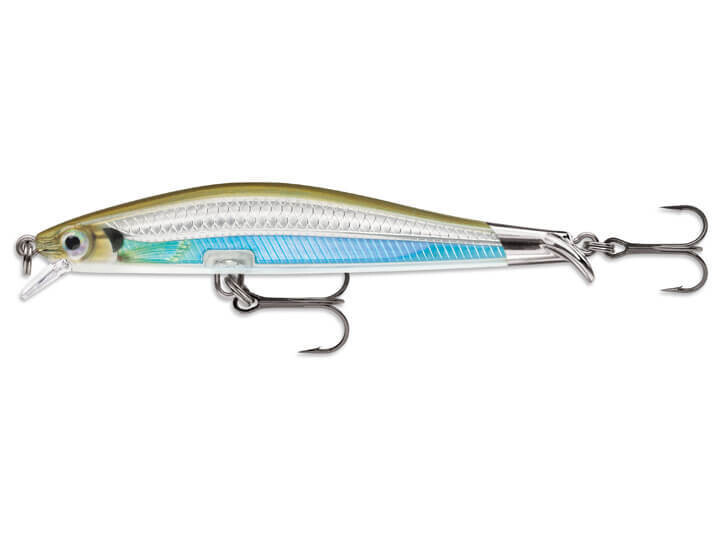 Rapala RipStop 9 Jerkbait, 3-1/2&quot;, 1/4 Oz., 3-4 Ft. Swimming Depth, Moss Back Shiner