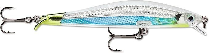 Rapala RipStop 9 Jerkbait, 3-1/2&quot;, 1/4 Oz., 3-4 Ft. Swimming Depth, Albino Shiner
