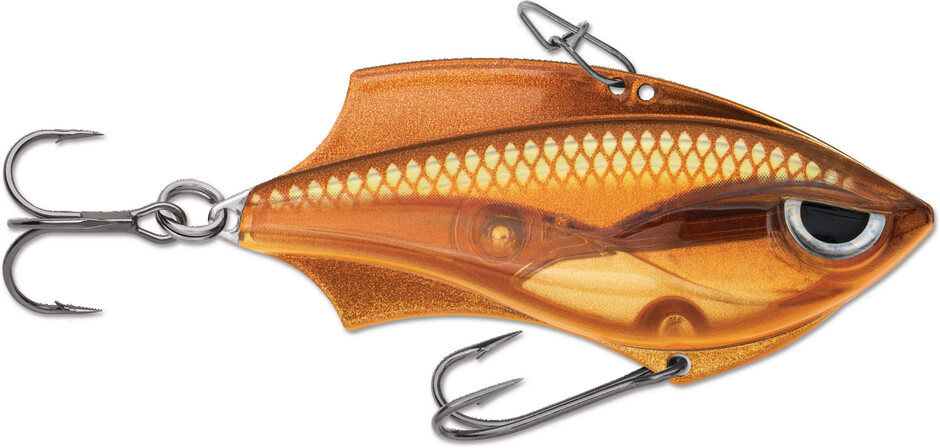 Rapala RVB06MLC Rap-V Blade 6, 2-1/2&quot;, 1/2 Oz, #4 and #6 Hooks, Molten Copper