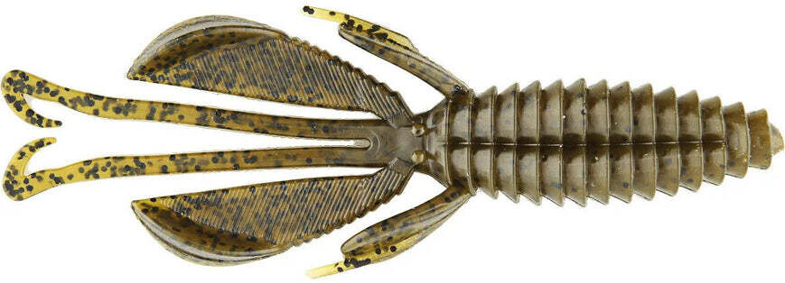 Reaction Kinky Beaver Creature Bait, 5", Green Pumpkin, 7/Pack