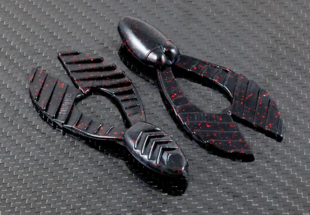 Reaction TW-002 Twerk Creature Bait, 3 1/2&quot;, Black &amp; Red, 6/Pack