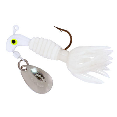 Road Runner  Crappie Thunder Jig w/Spinner, 1/8 oz, White/Pearl