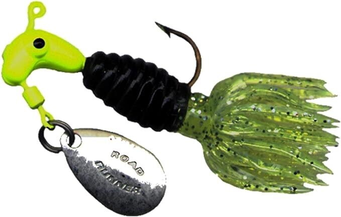 Road Runner Crappie Thunder Jig w/Spinner, 1/16 oz, Chartreuse/Opaque