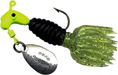 Road Runner Crappie Thunder Jig w/Spinner, 1/16 oz, Chartreuse/Opaque