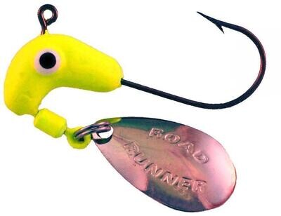 Road Runner 151-012 Jig Head w/Spinner, 1/32 oz, Chartreuse