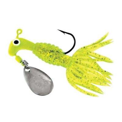 Road Runner Crappie Thunder Jig w/Spinner, 1/16 oz, Chartreuse/Yellow/Chartreuse Strip