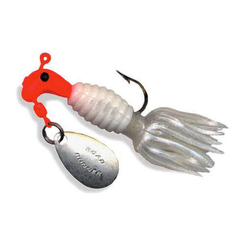 Road Runner Crappie Thunder Jig w/Spinner, 1/8 oz, White/Red/Chartreuse