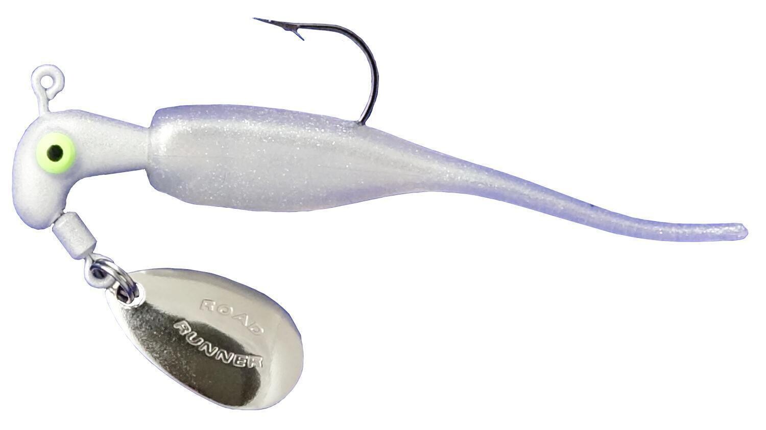 Road Runner SR3-65 Slab Runners w Baby Shad 1/8 #1 Hk Pearl White