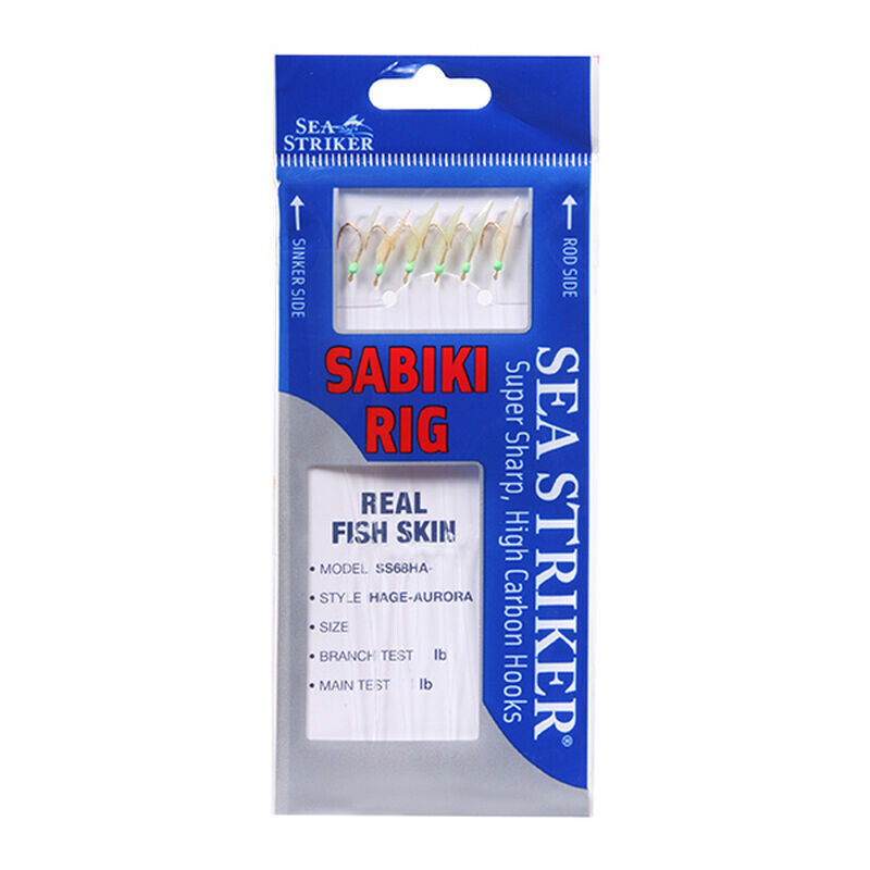 Sea Striker SS68HA-8 Pro Sabiki Rig HAGE-Aurora Glow Finish Sz8