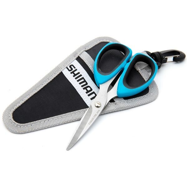 Shimano SSS05N Brutas 5" Scissors w/Sheath, Blk/Cyan Handles, High