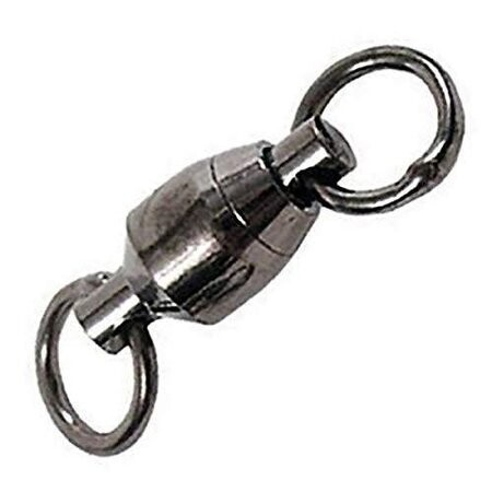 Spro Ball Bearing Swivel 2-Split-Ring 8Lb Black 5Pk