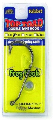 Stanley SRDT1-40 Unweighted Double Take Ribbit Hook, Size 4/0, 5 per