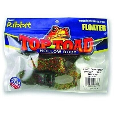 Stanley SRFT-237 Top Toad Hollow Body Frog Unrigged, 4", Cane Frog