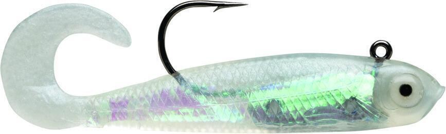 Storm WCM03PRL WildEye Curl Tail Minnow Swimbait, 3", 1/8 oz, Pearl