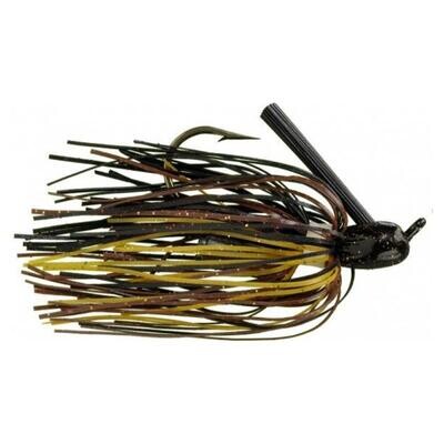Strike King HackAttack Fluorcarbon Flipping Jig 1/2 oz Black Brown Amber