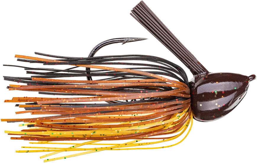 Strike King HackAttack Fluorocarbon Flipping Jig 3/4 oz Black Brown Amber