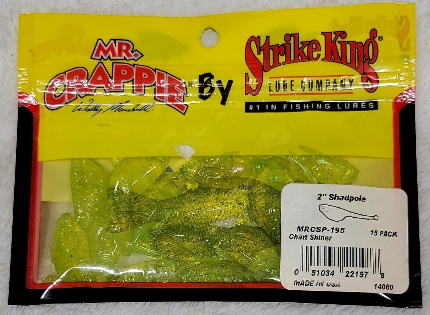 Strike King MRCSP-195 Mr. Crappie ShadPole Fishing Bait, 2"