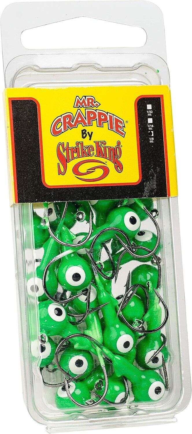Strike King Mr. Crappie Jighead 1/16 Chartreuse
