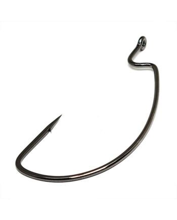 Gamakatsu  Worm Hook, Size 4/0, Needle Point, Extra Wide Gap, Offset, Ringed Eye, NS Black, 25 per Pack