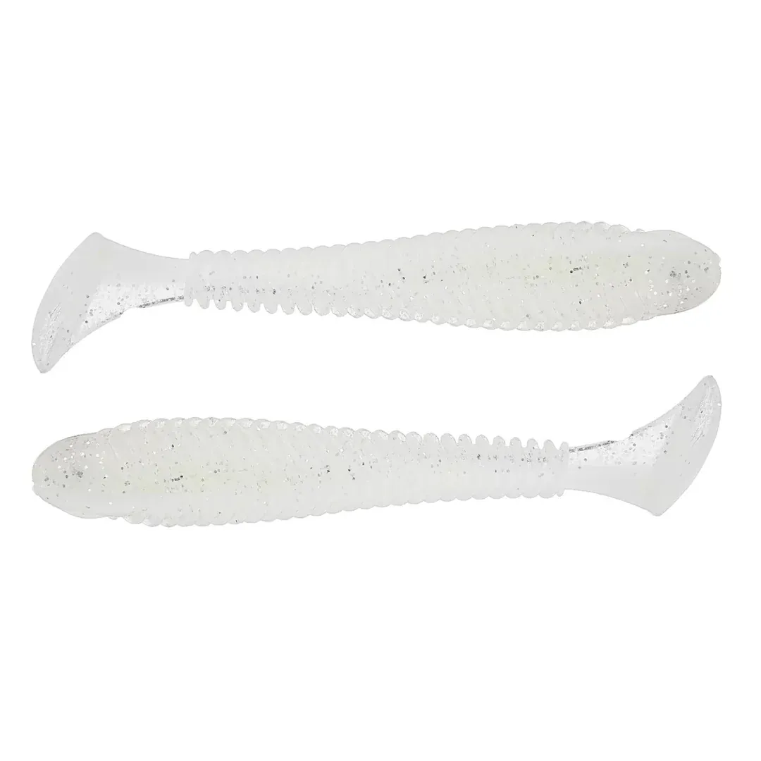 Googan Saucy Swimmer  3.8'' White Pearl Shad