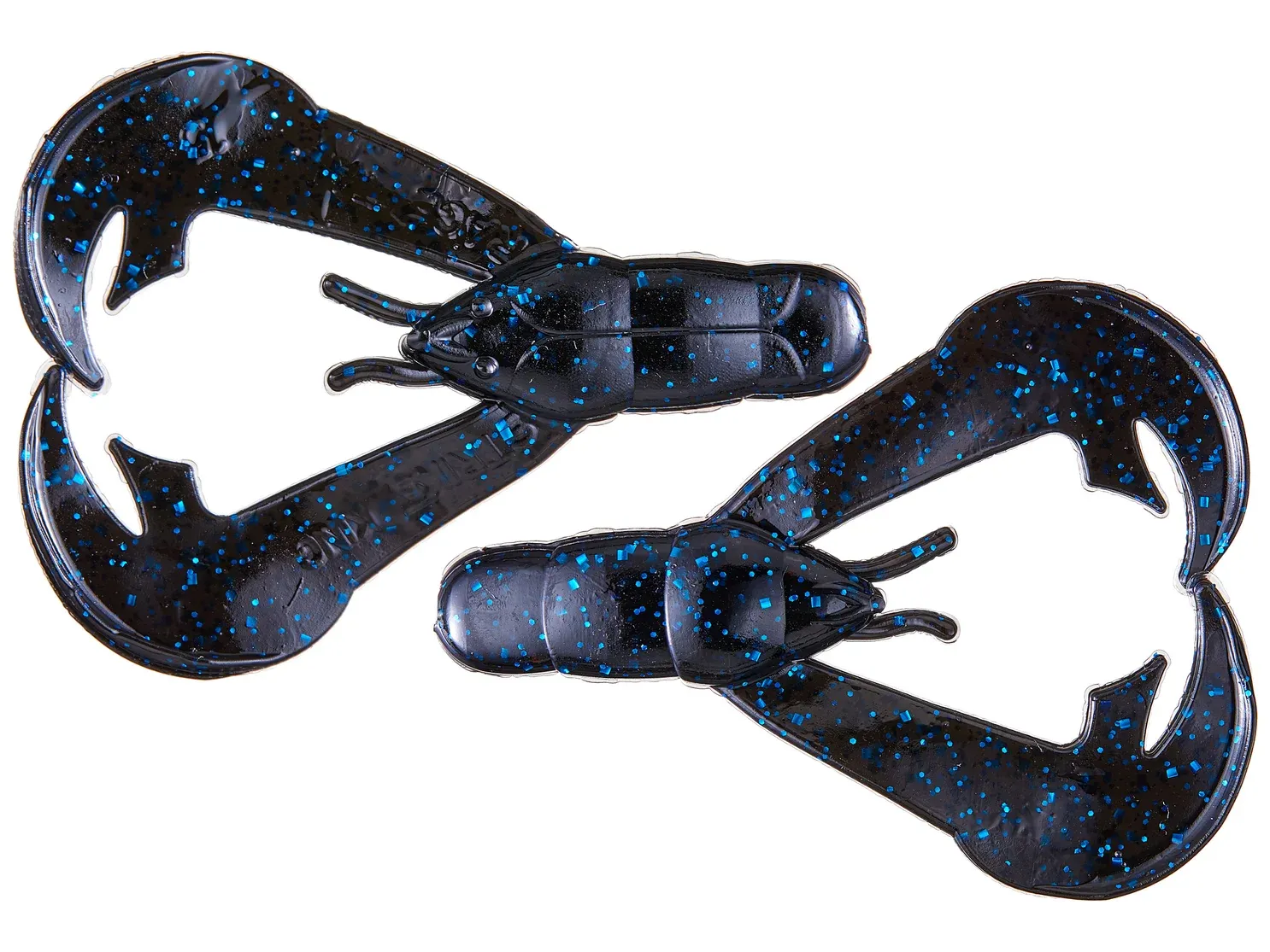 Strike King RGCHK-2 Rage Tail Rage Chunk, 3", Black Blue Flake,7pk