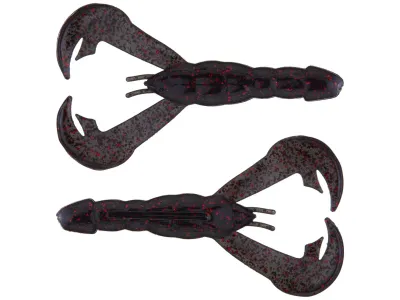 Strike King RGCRW-38 Rage Tail Rage Craw, 4", Black Neon,7pk