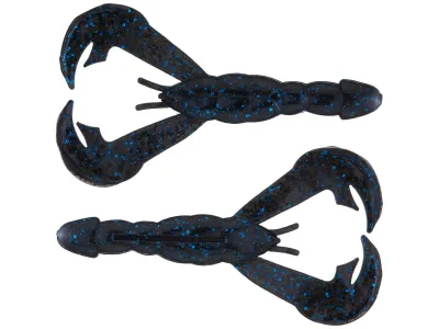 Strike King RGCRW-2 Rage Tail Rage Craw, 4", Black Blue Flake,7pk