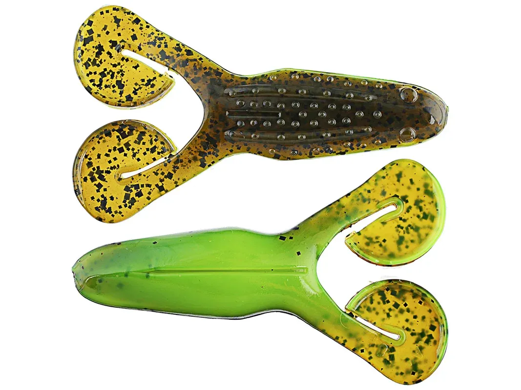 Strike King Rage Tail Rage Toad, 4", Green Pumpkin &amp; Chartreuse Belly, 5pk
