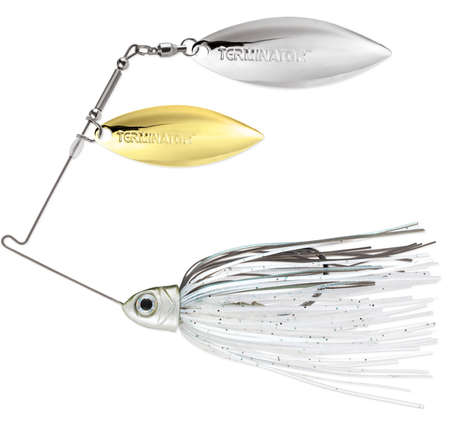 Terminator PSS38CW113GN Pro Series Spinnerbait, 3/8oz, Colorado &amp; Willow, Gold &amp; Nickel, Green Gizzard, 1 Pk