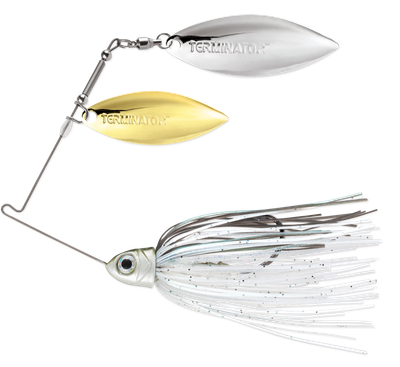 Terminator PSS38CW113GN Pro Series Spinnerbait, 3/8oz, Colorado &amp; Willow, Gold &amp; Nickel, Green Gizzard, 1 Pk
