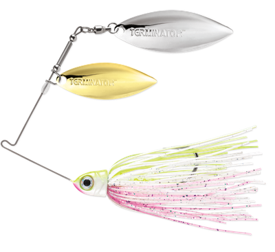 Terminator PSS12CW02NG Pro Series Spinnerbait, 1/2oz, Colorado &amp; Willow, Nickel &amp; Gold, Chartreuse And White Shad, 1 Pk