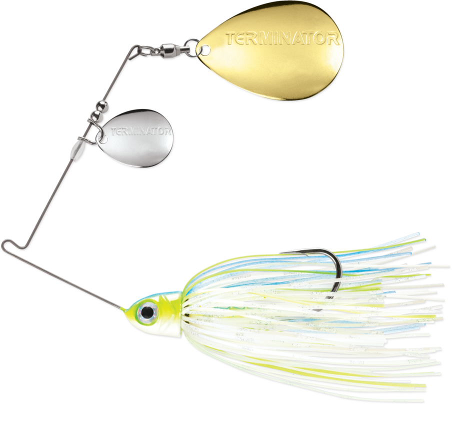 Terminator PSS38WW110NG Pro Series Spinnerbait, 3/8oz, Double Willow, Nickel &amp; Gold, Nashville Sexy, 1 Pk