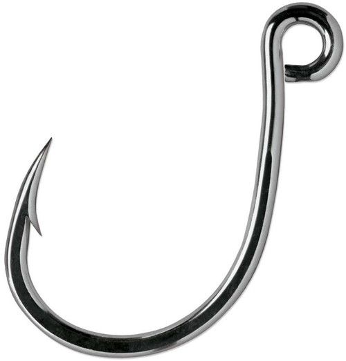 VMC  Inline Single Hook, Size 5/0, Needle Point, Wide Gap, 4X Strong, Coastal Black, 5 per Pack