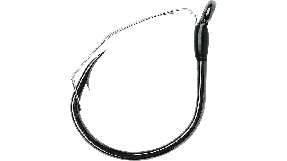VMC 3/0 Wacky Hook, Size 3/0, Extra Wide Gap, Offset, Down Eye, Black Nickel, 4 per Pack