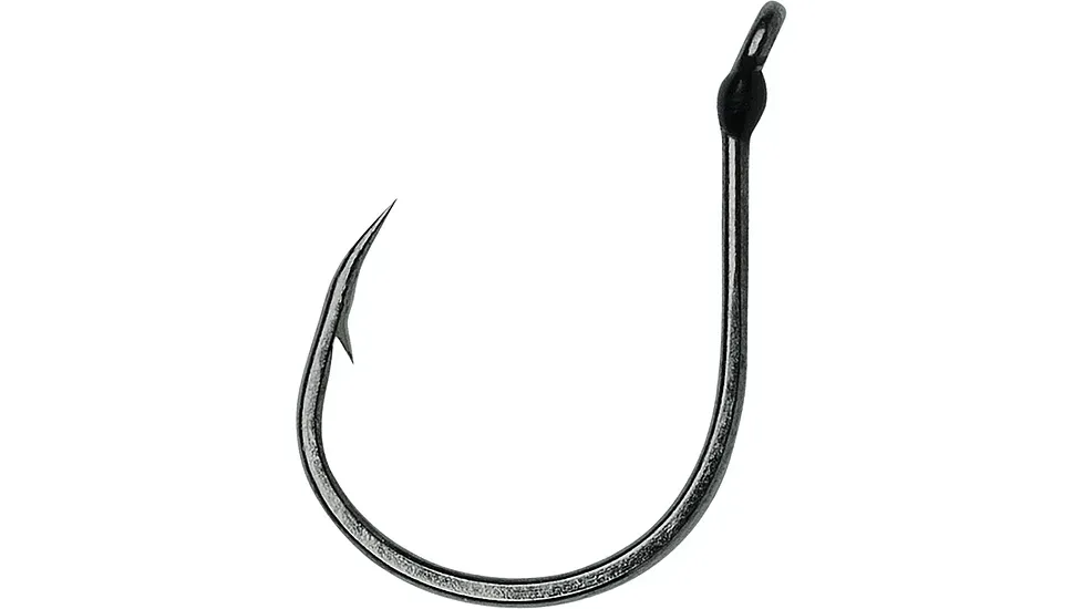 VMC#1/0 Wacky Hook, Size 1/0, Extra Wide Gap, Offset, Down Eye, Black Nickel, 5 per Pack