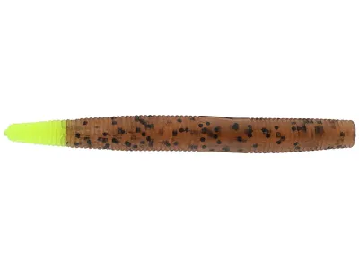 Yum YDG529 Dinger Worm 5", Carolina Pumpkin/Chartreuse,8/Bag