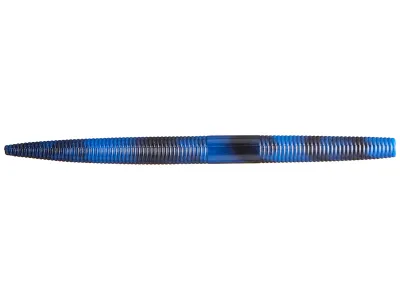 Yum YDG578 Dinger Worm 5" Black/Blue Swirl,8/Bag