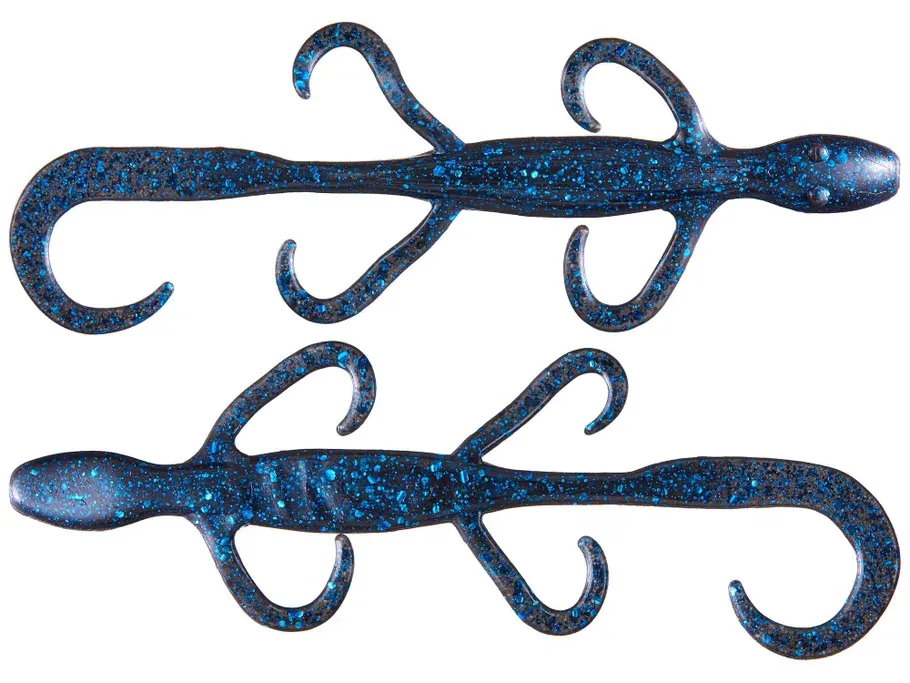 Z-Man LIZ6-02PK6 Elaztech Lizardz 6", Black/Blue, Floating, 6/Pack