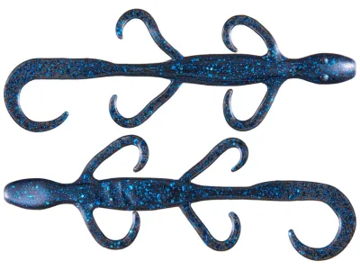 Z-Man LIZ6-02PK6 Elaztech Lizardz 6", Black/Blue, Floating, 6/Pack